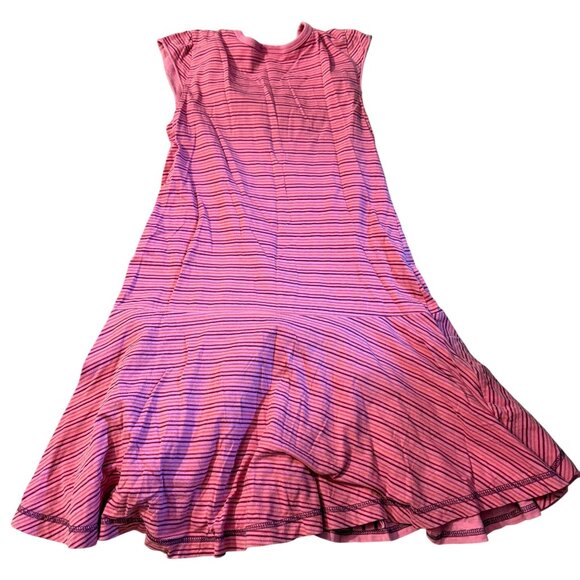 Naartjie Kids XXL 8 Years Pink Striped Cap Sleeve Ruffle Hem Dress Cotton - Picture 3 of 3